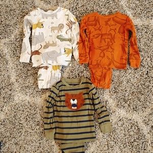 3pk Animal Print Pajamas